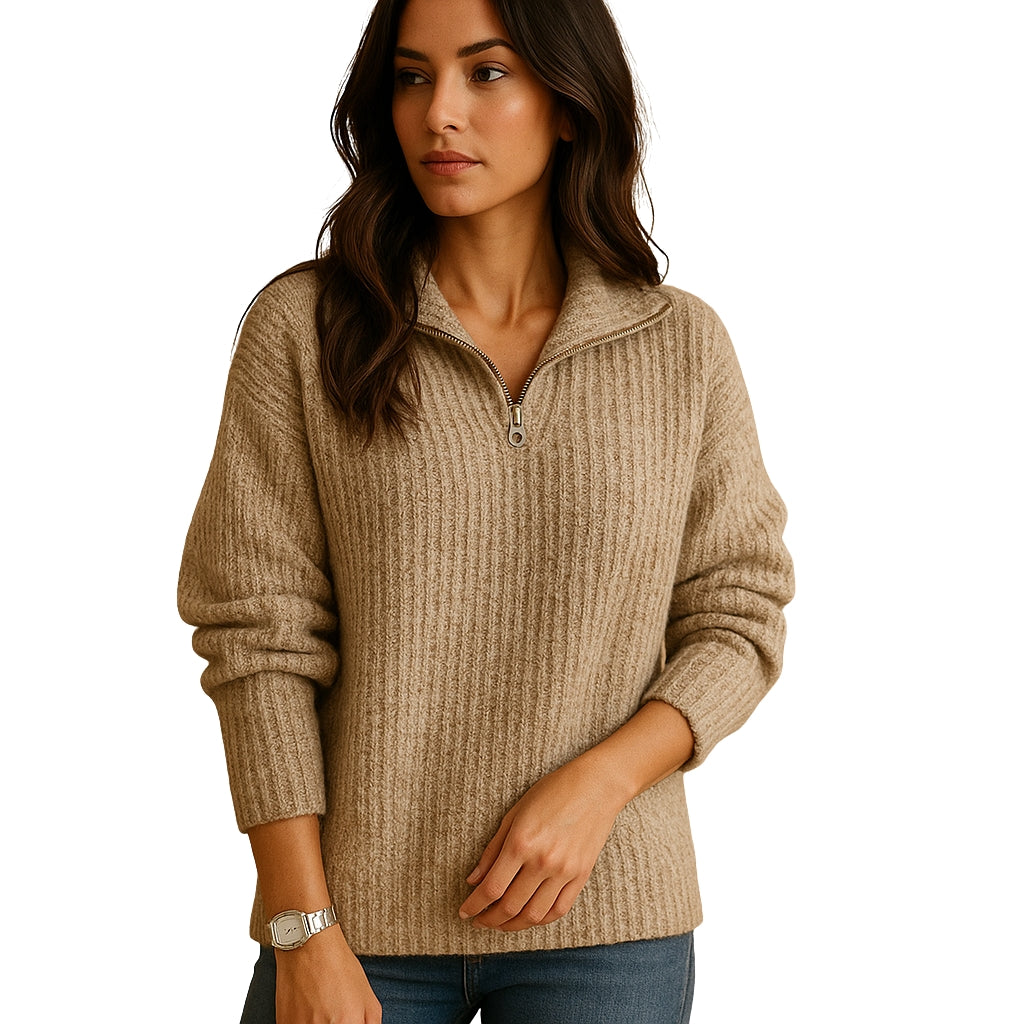 Stylowy długi damski kardigan z dekoltem w serek do codziennego użytku