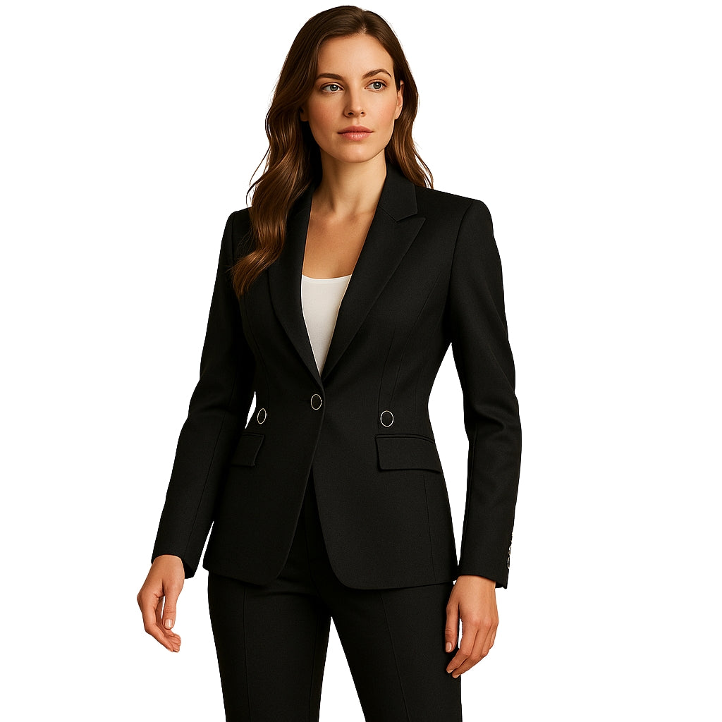 Damski zestaw z marynarką i spodniami do pracy i na formalne okazje